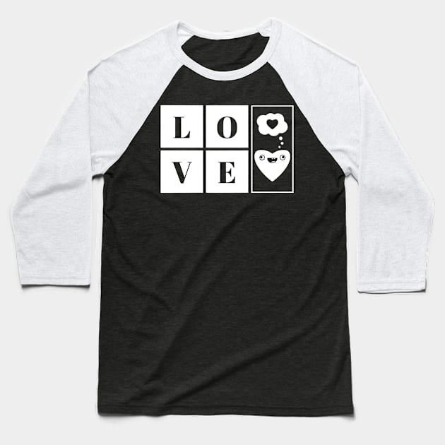 Dopey Heart (white print) Baseball T-Shirt by CreatorJ